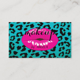 Cartão De Visita Elegante Estampa de Leopardo Feminina Moderna com