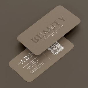 Cartão De Visita Elegante Esteticista Profissional de Beleza Bege E
