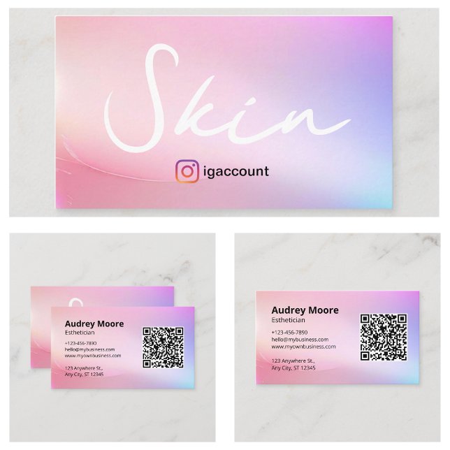 Cartão De Visita Elegante Estheticista Skin (Elegant Skin Esthetician Business Card
)