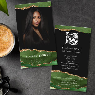 Cartão De Visita Elegante Estilista de Cabelo de Luxo Extensões Per