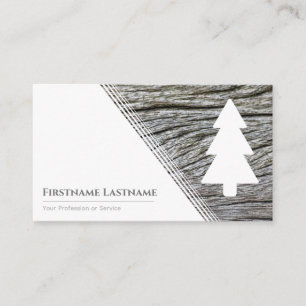 Cartão De Visita Elegante estilo de árvore minimalista em grão de m