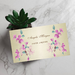 Cartão De Visita Elegante Estiloso Profissional Floral