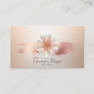 Cartão De Visita Elegante Estiloso Traço de Pincel Dourado Rosa Lót