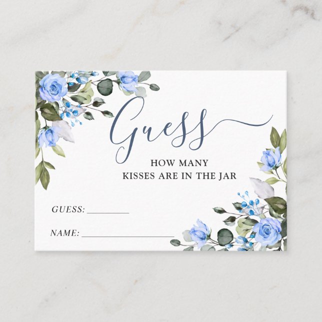 Cartão De Visita Elegante Eucalyptus Adivinha Quantas Cartas De Jog (Frente)