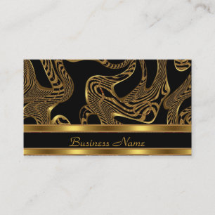 Cartão de Visita Elegante Exótico Preto Dourado Ab