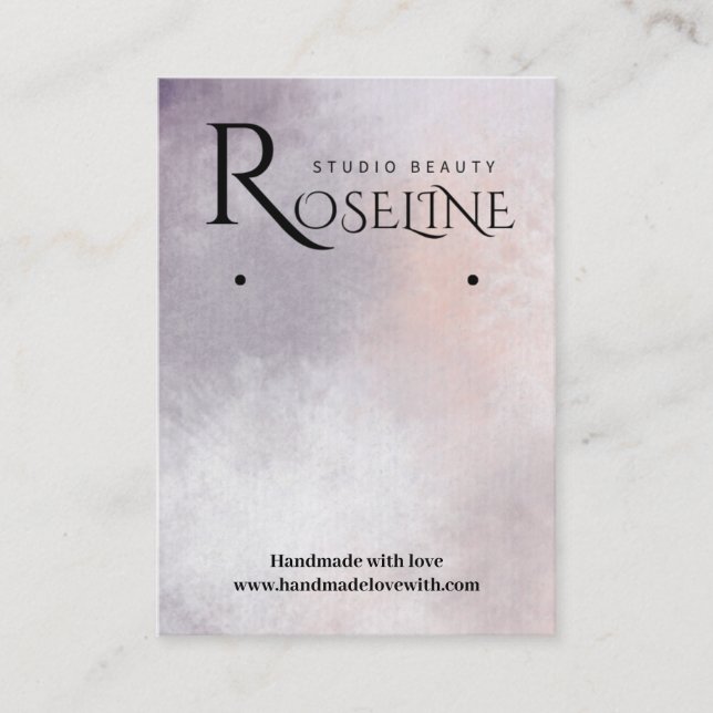 Cartão De Visita Elegante Exposição de Aquarela Roxo Elegante (Frente)