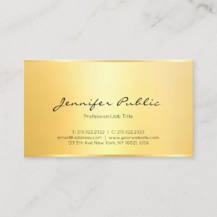 Cartão De Visita Elegante Faux Dourado Modern Minimalist Modelo