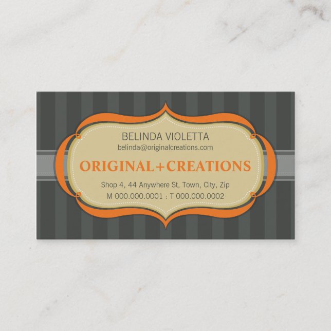 CARTÃO DE VISITA: elegante flamboyant L10 (Frente)