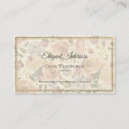 Cartão De Visita Elegante Floral Feminino 