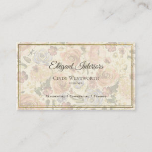 Cartão De Visita Elegante Floral Feminino