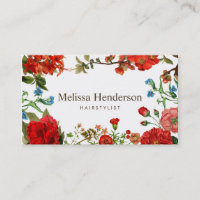 Elegante Floral Red White Professional