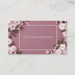 Cartão De Visita Elegante Floral Rosa de Cerejeira Mauve