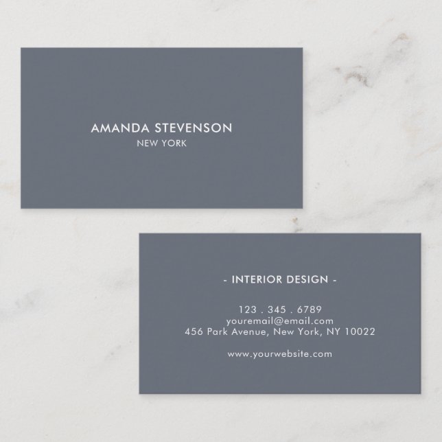 Cartão De Visita Elegante fumante azul e branco profissional (Frente/Verso)