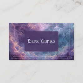 Cartão De Visita Elegante Galáxia Celestial Nebulosa Roxo Rosa Azul