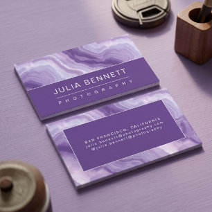 Cartão De Visita Elegante Geodo Roxo
