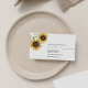 Cartão De Visita Elegante Girassol Eucalyptus Florist Moderno (Sunflower Floral Eucalyptus Minimalist Business Card)