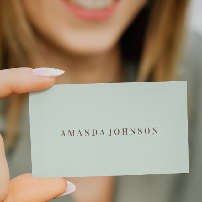 Cartão De Visita Elegante Girly Day Spa e Salon verde claro (Criador carregado)