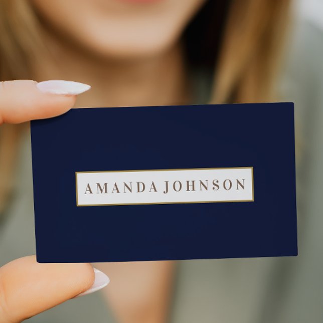 Cartão De Visita Elegante Girly Day Spa Salon - fronteira azul escu (Criador carregado)