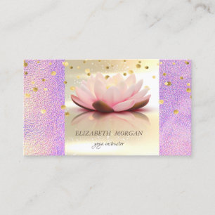Cartão De Visita Elegante Glamour Moderno Dourado Holográfico Lótus