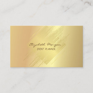 Cartão De Visita Elegante Glamouroso Moderno, Dourado Falso, Listra