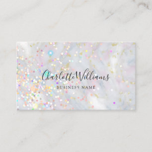 Cartão De Visita Elegante Glitter Cinza Pastel Sofisticado