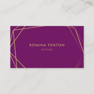 Cartão De Visita Elegante Gold Foil Frames Moderno Professional