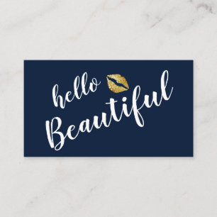 Cartão De Visita Elegante Hello Beaulinda Makeup Artista