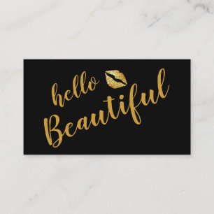 Cartão De Visita Elegante Hello Beaulinda Makeup Artista