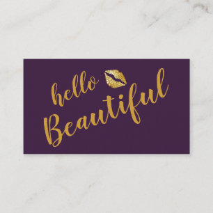 Cartão De Visita Elegante Hello Beaulinda Makeup Artista