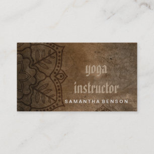 Cartão De Visita Elegante Instrutor do Logotipo Flor Mandala