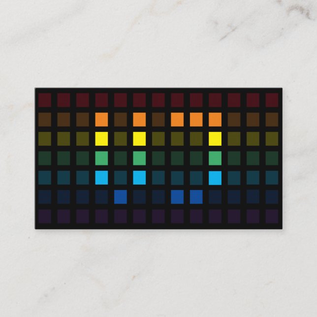 Cartão De Visita Elegante J arco-íris quadrou equalizador de música (Frente)