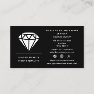 Cartão De Visita Elegante Jeweler Designer Jeweler Jewelry Diamond