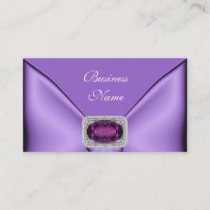 Cartão de Visita Elegante Jóia Roxo Mauve