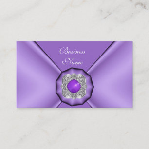 Cartão de Visita Elegante Jóia Roxo Mauve