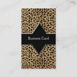 Cartão de Visita Elegante Leopardo Preto