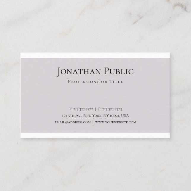 Cartão De Visita Elegante Limpo - Design gráfico moderno (Frente)