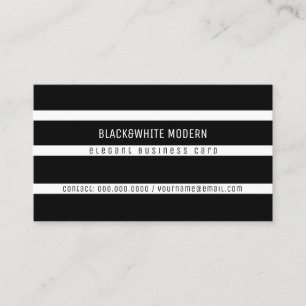 Cartão De Visita elegante listrado preto&branco