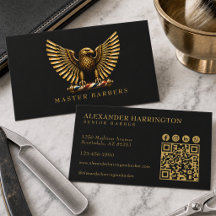 Elegante Logotipo de Águia Dourada para Barbearia 