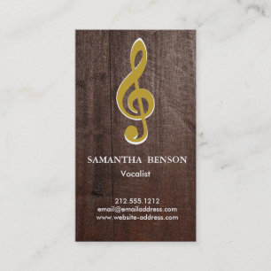 Cartão De Visita Elegante Logotipo de Clave Musical Moderna Vocalis