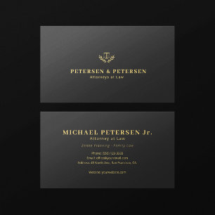 Cartão De Visita Elegante logotipo dourado profissional escritório