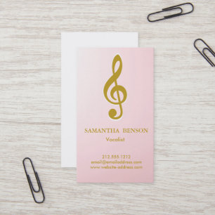 Cartão De Visita Elegante Logotipo Moderno de Clave Musical Vocalis