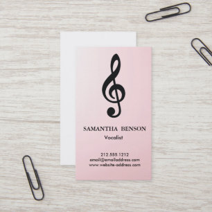 Cartão De Visita Elegante Logotipo Moderno de Clave Musical Vocalis
