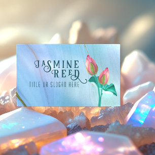 Cartão De Visita Elegante Lotus Bud para Wellness Spa Marble e Do