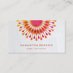 Cartão De Visita Elegante Lotus Flower White Marble Instrutor Yoga