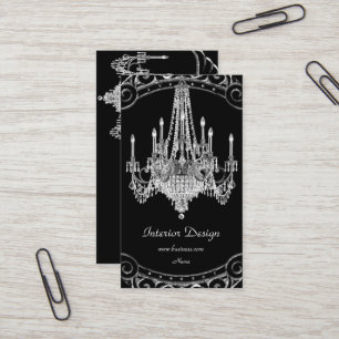 Cartão De Visita Elegante Lustre Preto Candeeiro de Tecto Design de