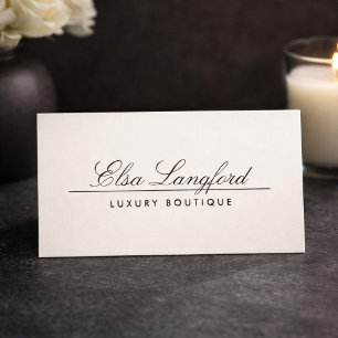 Cartão De Visita Elegante Luxe Ivory Boutique Designer