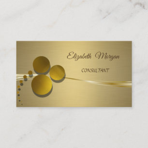 Cartão De Visita Elegante Luxo Chique Dourado Falso