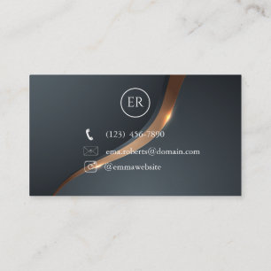 Cartão de Visita Elegante Luxo Dourado Minimalis