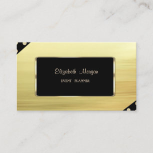 Cartão De Visita Elegante Luxo Estiloso, Dourado Falso, Armação Pre