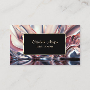 Cartão De Visita Elegante Luxo Moldura Dourada Estilosa Abstrata